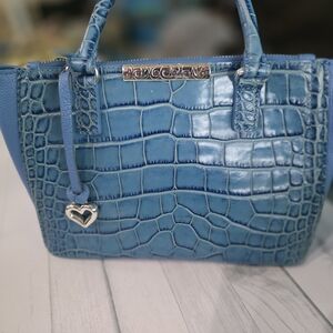 Brighton Blue Crocodile-Embossed Women's Bag